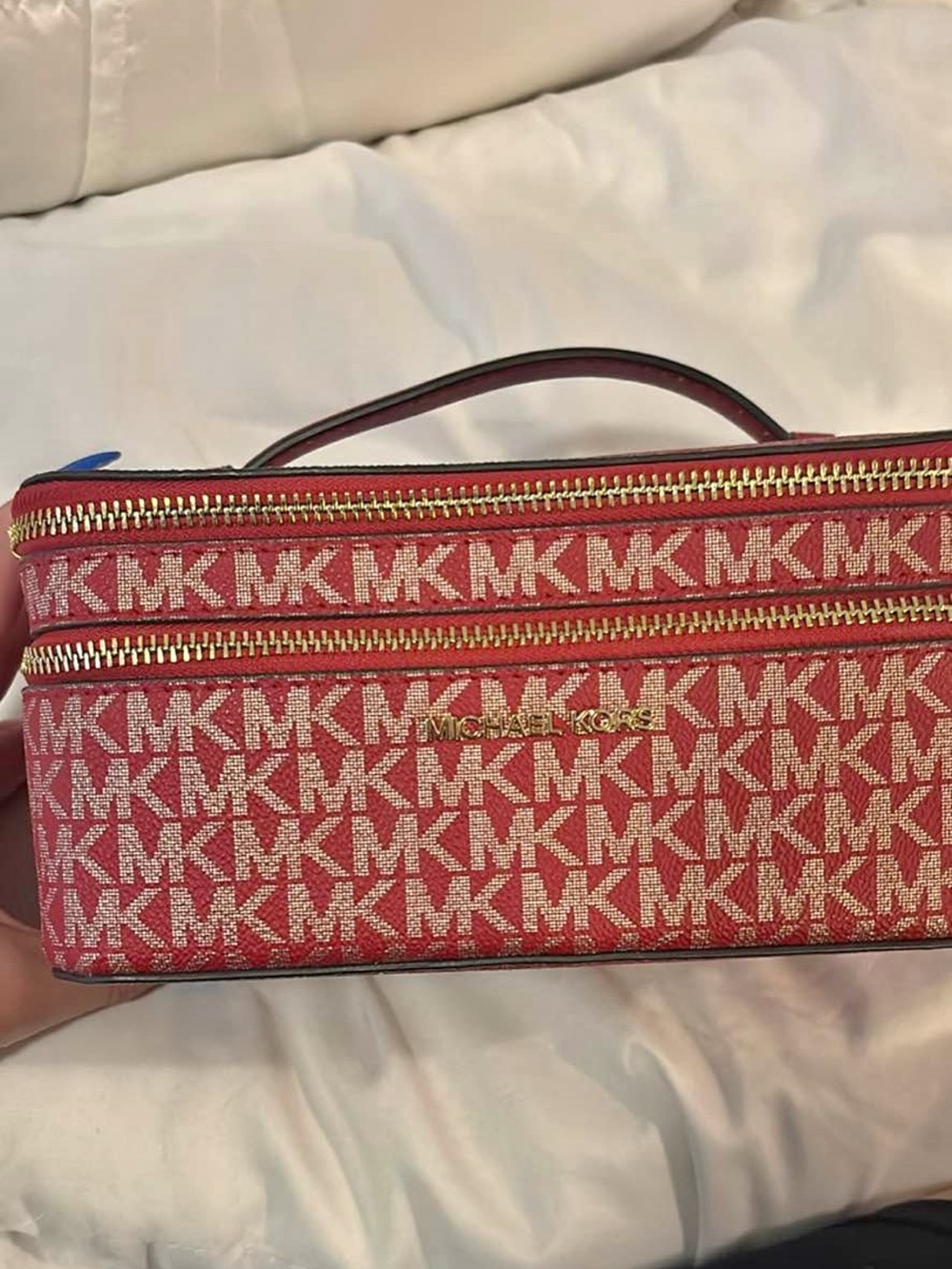 Michael Kors Cosmetic Pouch with Gold Hardware
